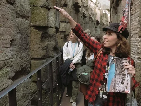Roman Forum ruins on the Colosseum Arena Floor combination tour