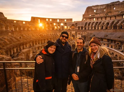 English-speaking guide leading the Colosseum sunset tour